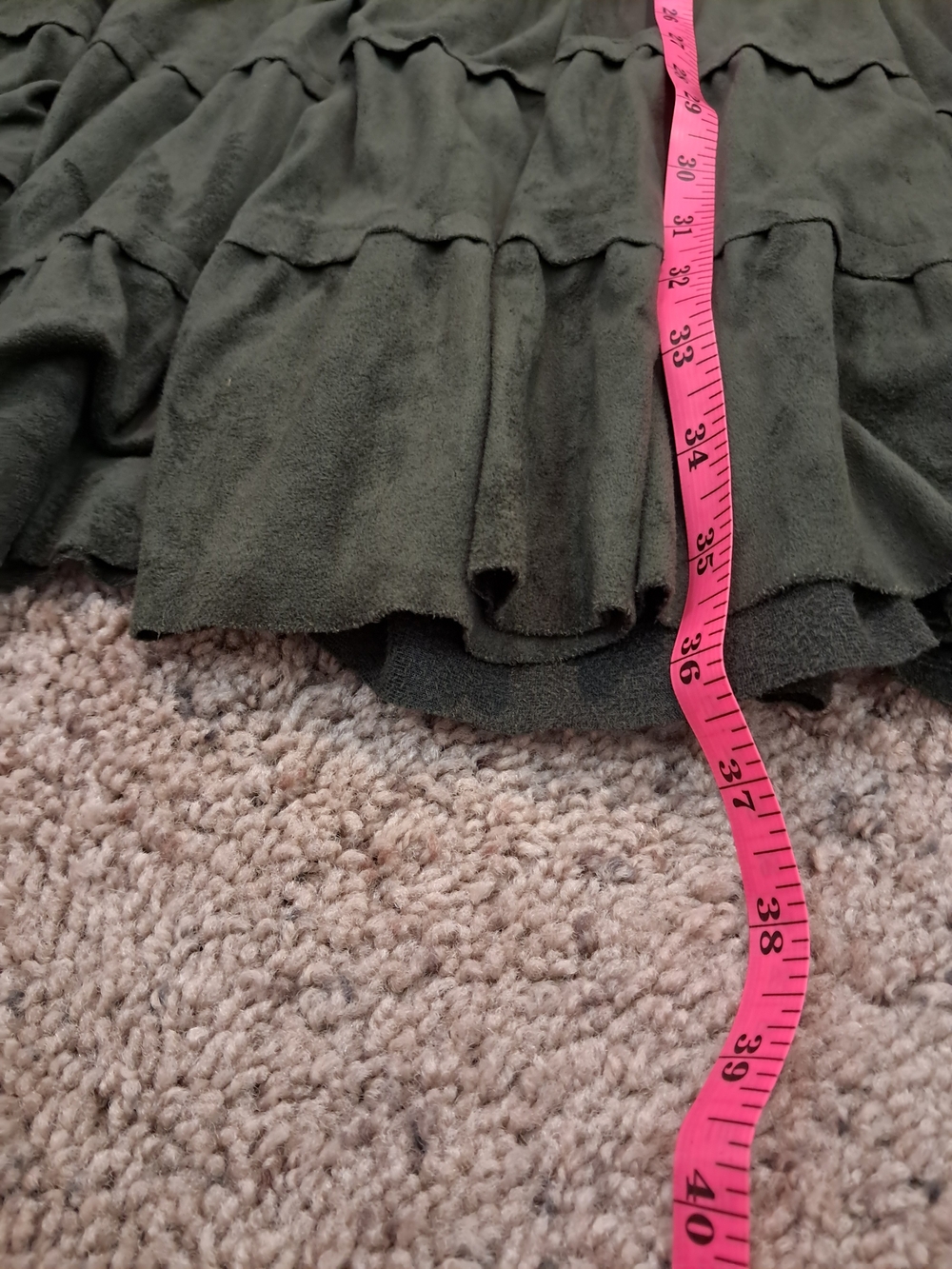 Tribal Olive Green Tiered Maxi Skirt - Picture 13 of 16